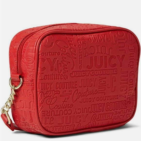 Juicy Couture Textured Logo RED Camera Crossbody Bag NICE - Picture 2 of 12
